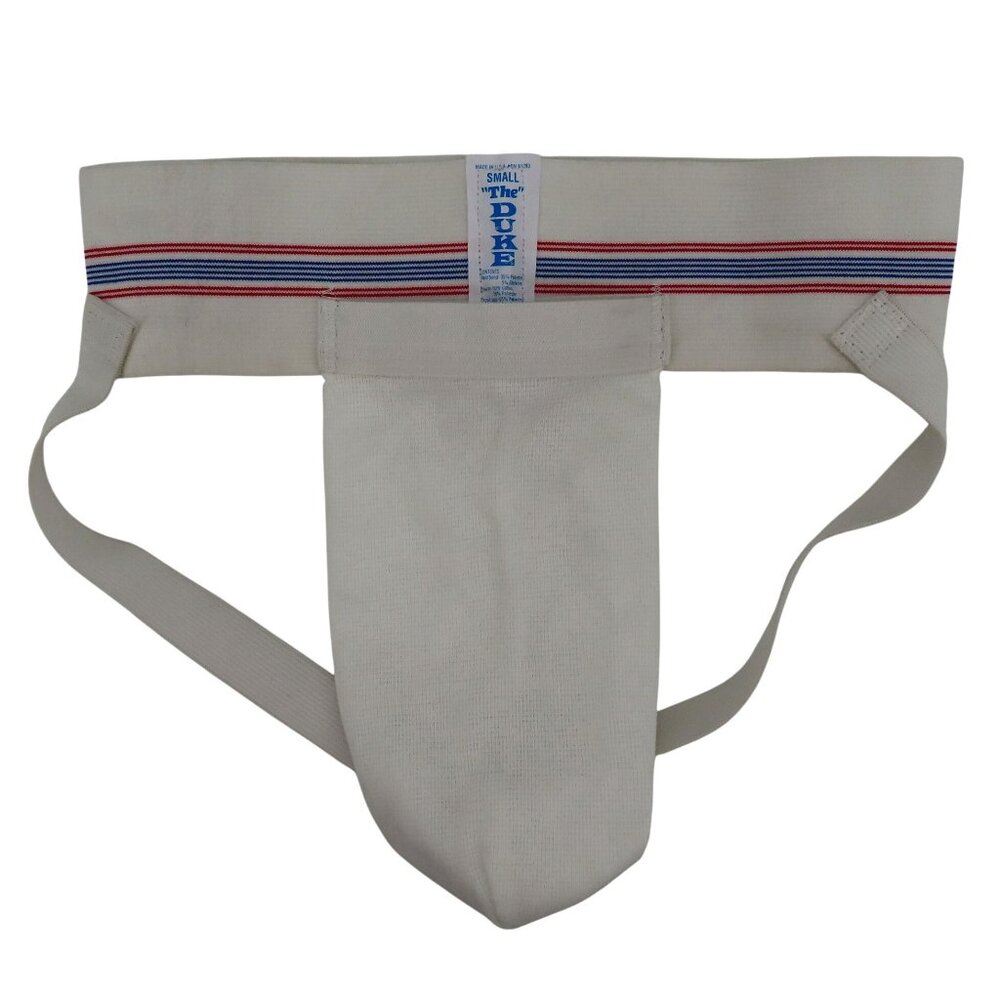VTG The Duke Mens Small Red White Blue Stripe Band Jockstrap Athletic Supporter